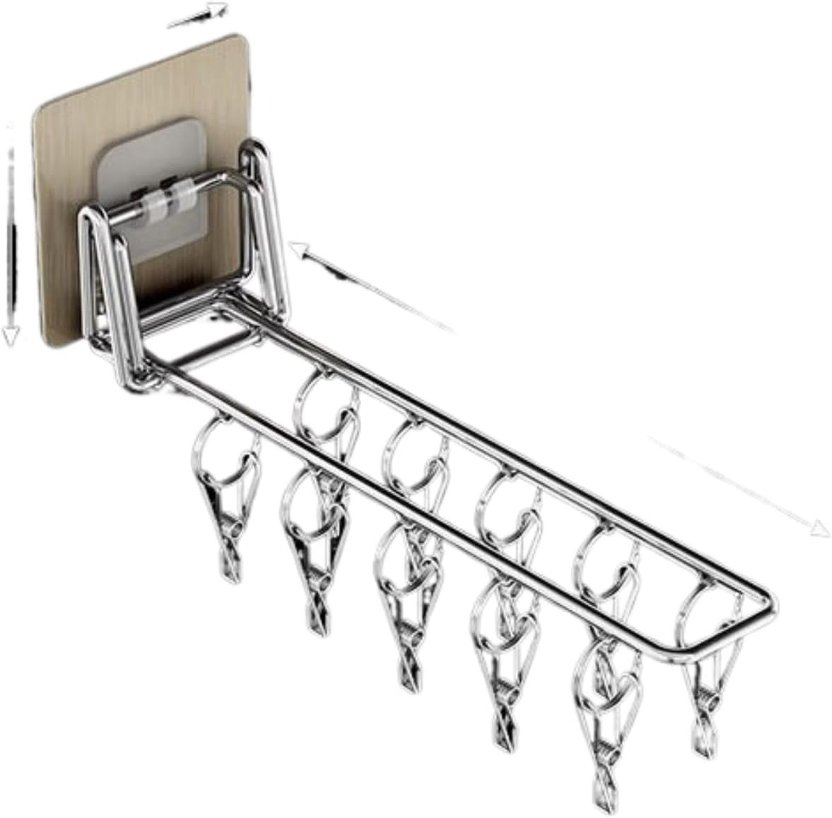 折叠晾衣架 Kitchen Clothes Hanger for Daily Used,多夹子壁挂晒袜子神器家用阳台晾晒架凉内衣内裤袜夹子 KCookware Accessories - 1838