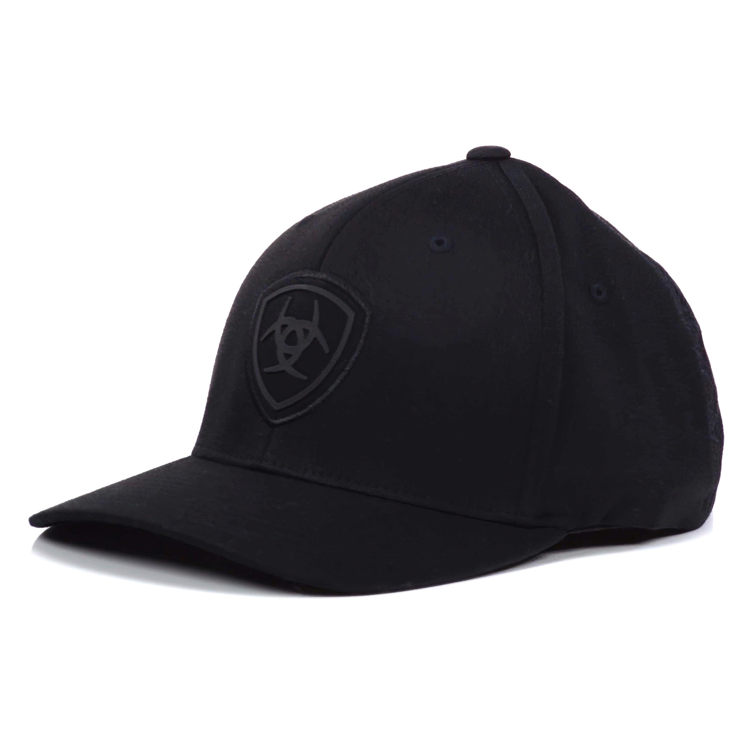 ARIAT Men's Black Flexfit Shield Logo Cap