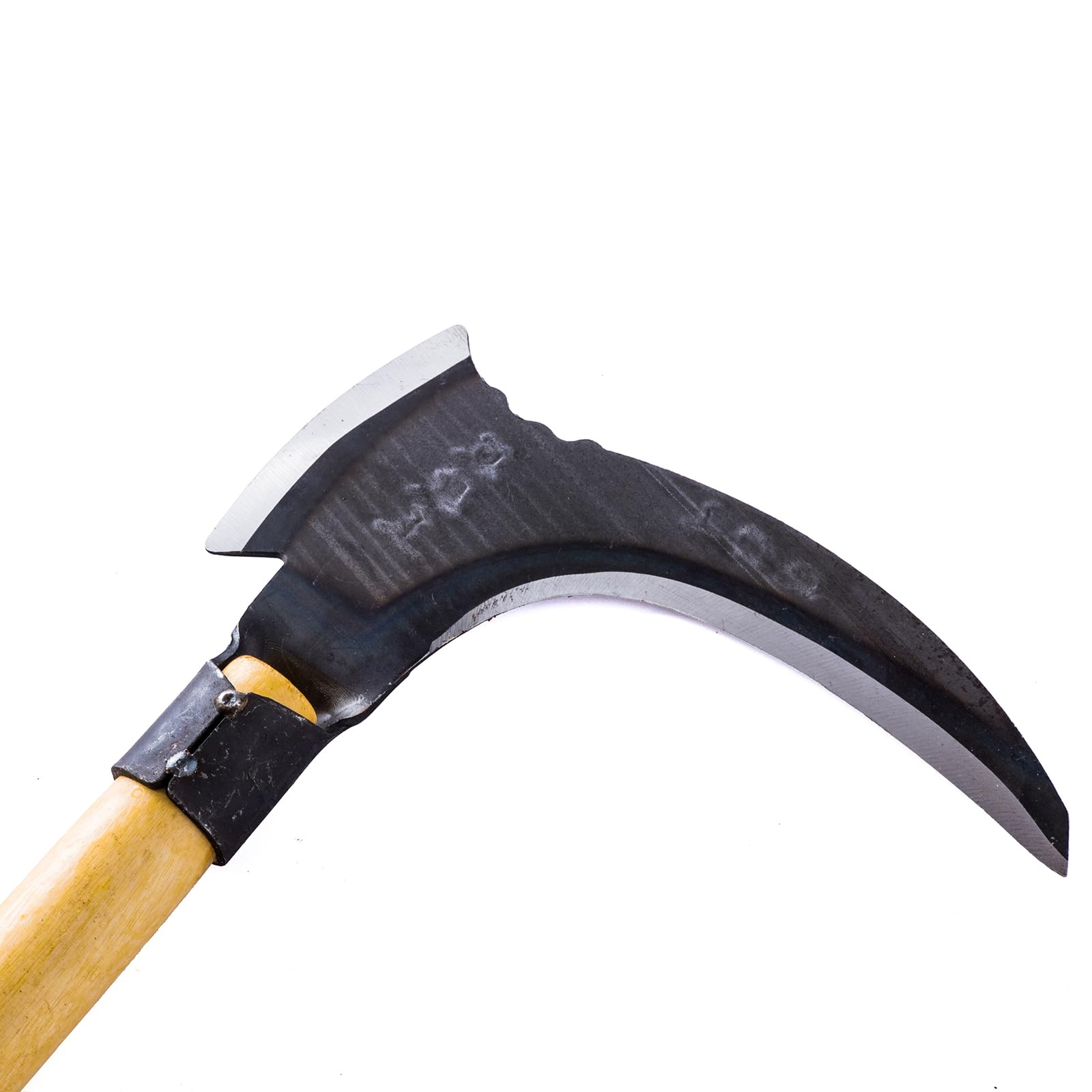 Général Acier au Manganèse Tondeuse Faucille Métal Durable Outil de Coupe Ménage Agricole Outils Multifonctionnel Double Faucheuse pour Outils de Jardin (A)