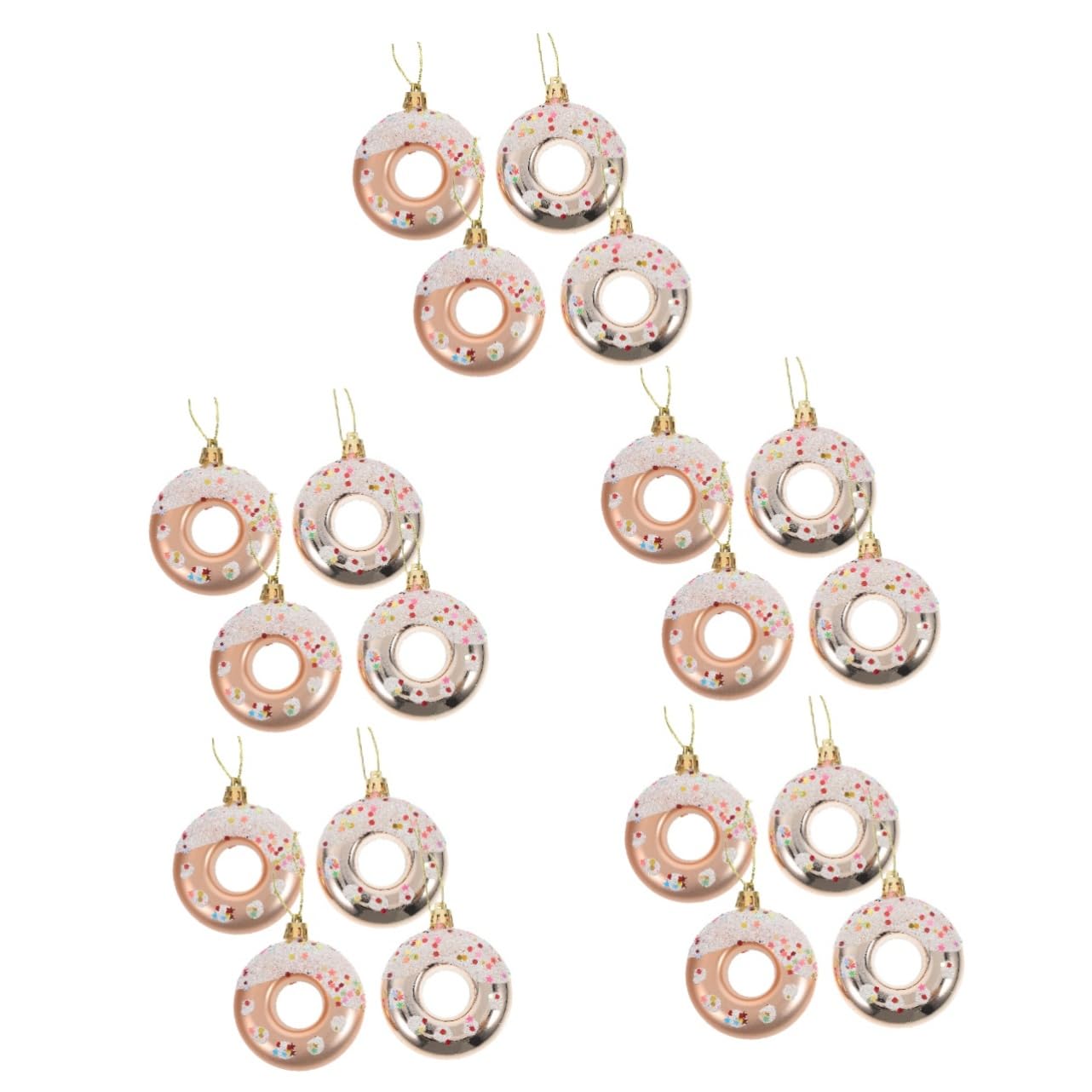 Ciieeo 20 Piezas Bola De Decoración Navideña Decoración Colgante del Árbol De Navidad Adorno Colgante De Donut De Árbol De Pascua Decoraciones De Fiesta De Donas Donut Falso El Plastico