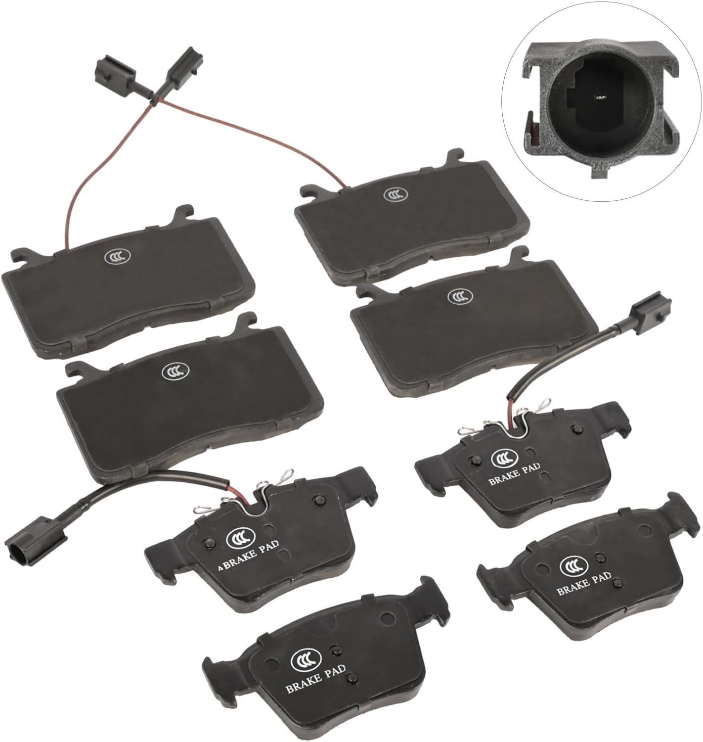 Front & Rear Ceramic Brake Pads Set Compatible with Alfa Romeo Giulia 2017 2018 2019 2020 2021 2022 Replace# 68317364AA 77367733 68318394AA 68501180AA