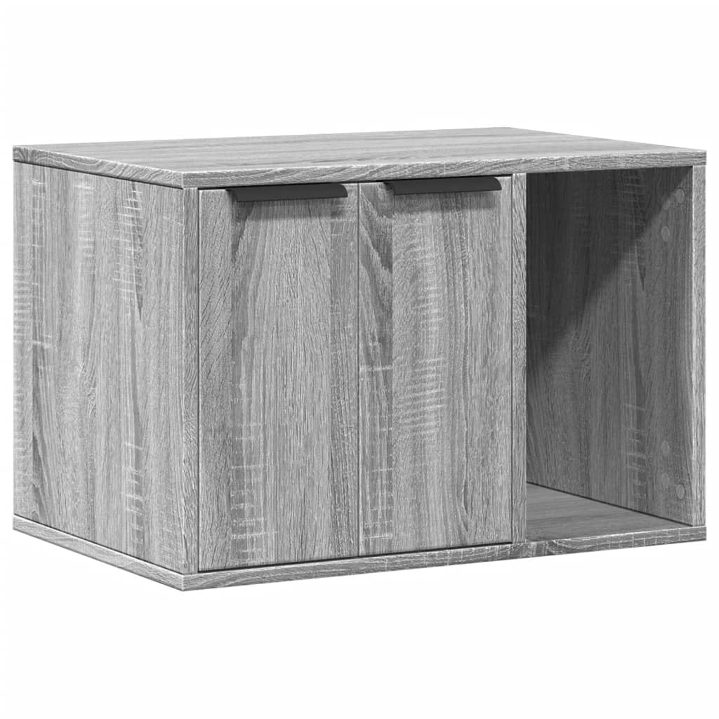 vidaXL Cat Litter Box Enclosure Grey Sonoma 60x40x40 cm Engineered Wood — image 1