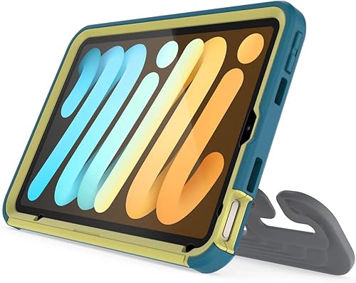 Miniatura 1 de OtterBox Funda EasyGrab para iPad Mini (6 generación) para niños, protector de pantalla integrado, soporte flexible, soporte para automóvil,