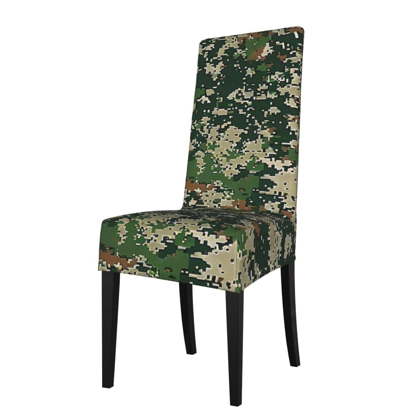 WPKJU Green Army Digital Camouflage Print Dining Chair Covers Removable Chair Seat Covers Decorative for Kitchen & Bar Stools