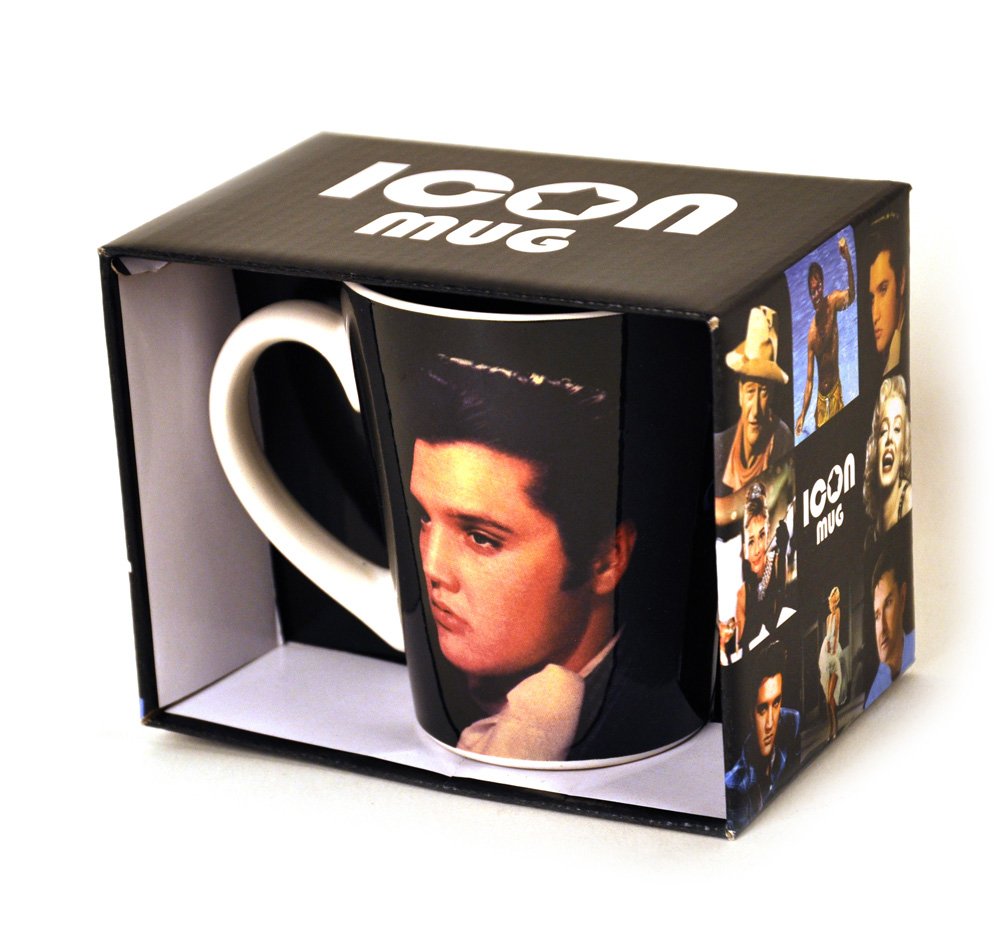 Elvis Presley Kaffeetasse Mit Untersetzer – Geschenk-Set, 325 Ml, Spülmaschinenfest, Mit Foto-Design