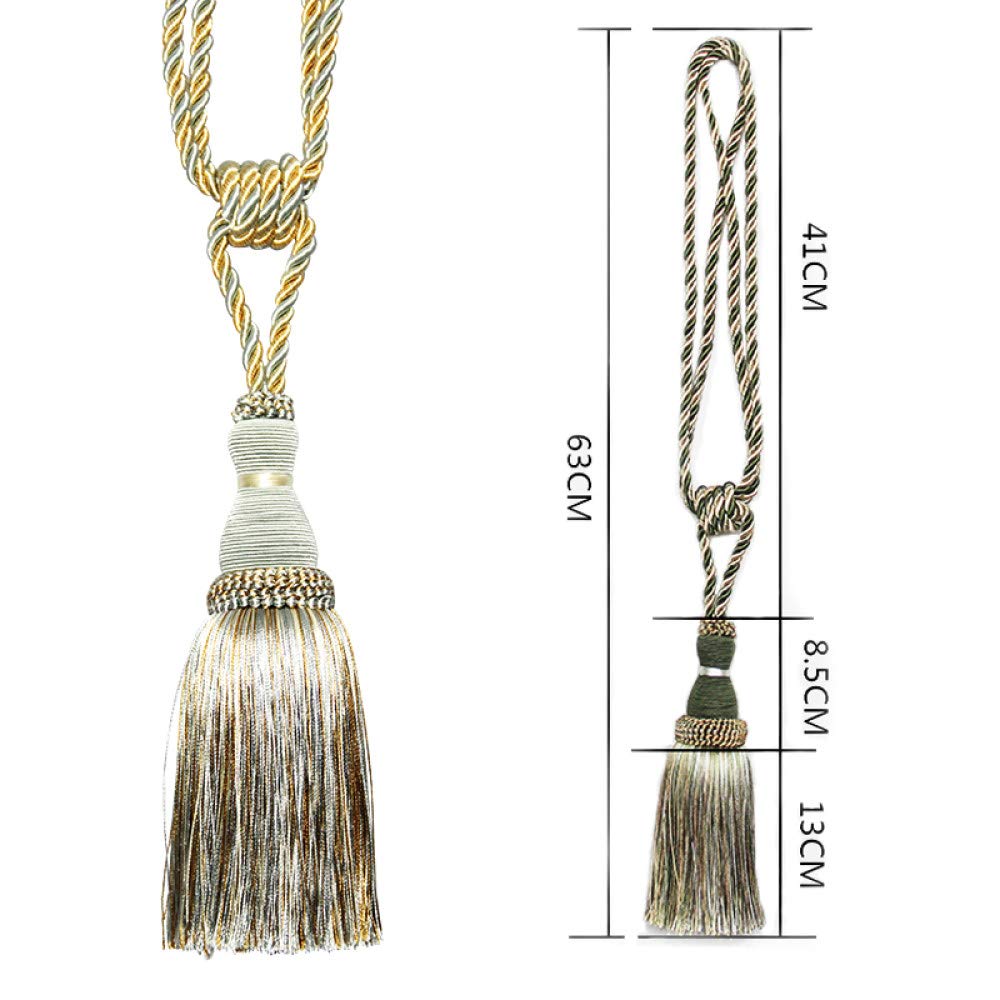 Embrasses De Rideaux À Pompon, 2 Pièces, Accessoires De Décoration pour La Maison, Beige（Green-2Pcs）
