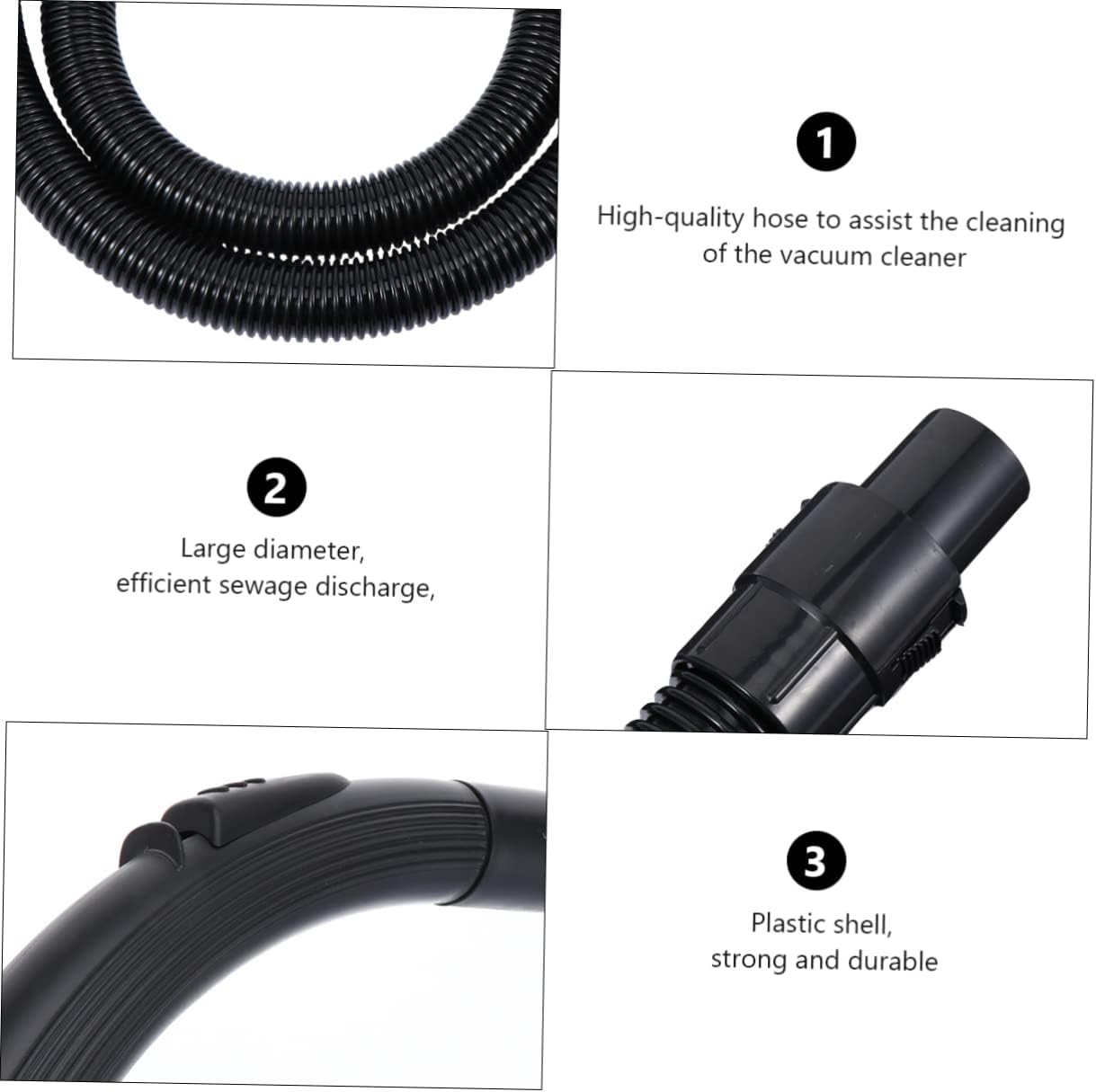 Durable Flexible Vacuum Cleaner Hose Accessory Kit with Threaded Fitting for Home Shop Vacuums and Power Tools Dust Collection