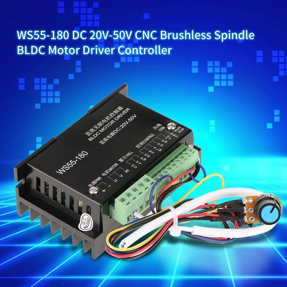 Brushless Motor Driver Controller, WS55-180 DC 20V-50V Spindle BLDC DLDC Motor Driver Controller