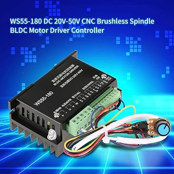 Brushless Motor Driver Controller, WS55-180 DC 20V-50V Spindle BLDC DLDC Motor Driver Controller