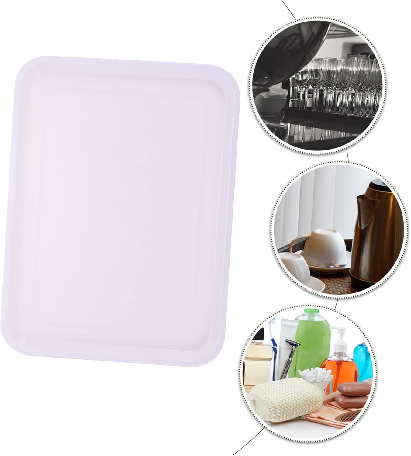 PRETYZOOM Multipurpose Plastic Tray Lightweight White Organizer Tray for Boys and Girls Activities for Schools Restaurants and Home Use image 5