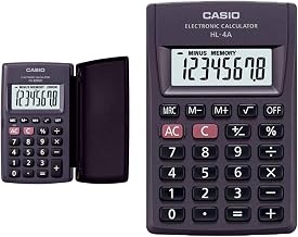 Casio HL820LV-BK Portable Calculator with Flap Cover & Casio HL-4A Portable Calculator, Extra Small Size