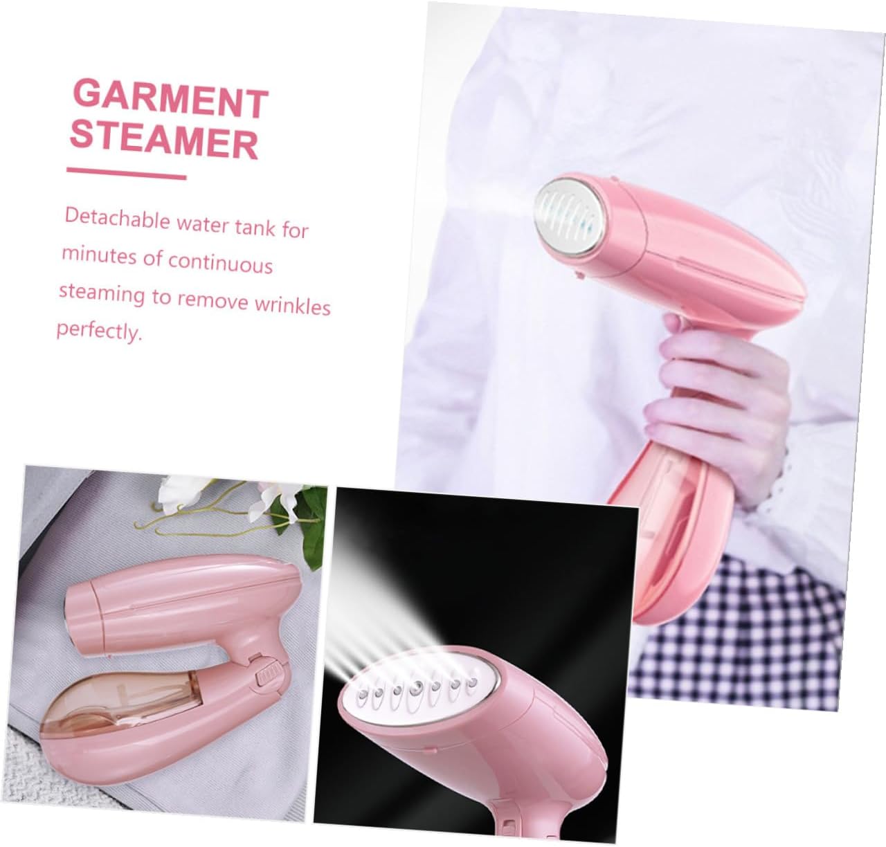 SAFIGLE Portable Handheld Garment Steamer US Plug Abs Material Fast Heat-up Ironing Machine for Travel Home Use Suitable for Wool Cotton Silk Linen Curtains and Jeans