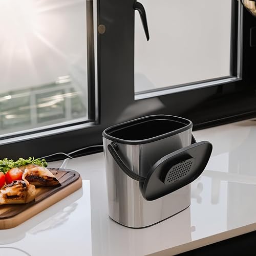 Miniatura 4 de MoNiBloom Cubo de basura pequeño colgante de 1.3 galones para cocina, baño, dormitorio, sala de estar, hogar, oficina, dormitorio, a prueba de