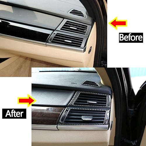 Miniatura 2 de CHEYA 4 piezas de fibra de carbono suave para BMW X5 E70 X6 E71 2008-2013 manija de puerta interior del coche accesorios (estilo negro)