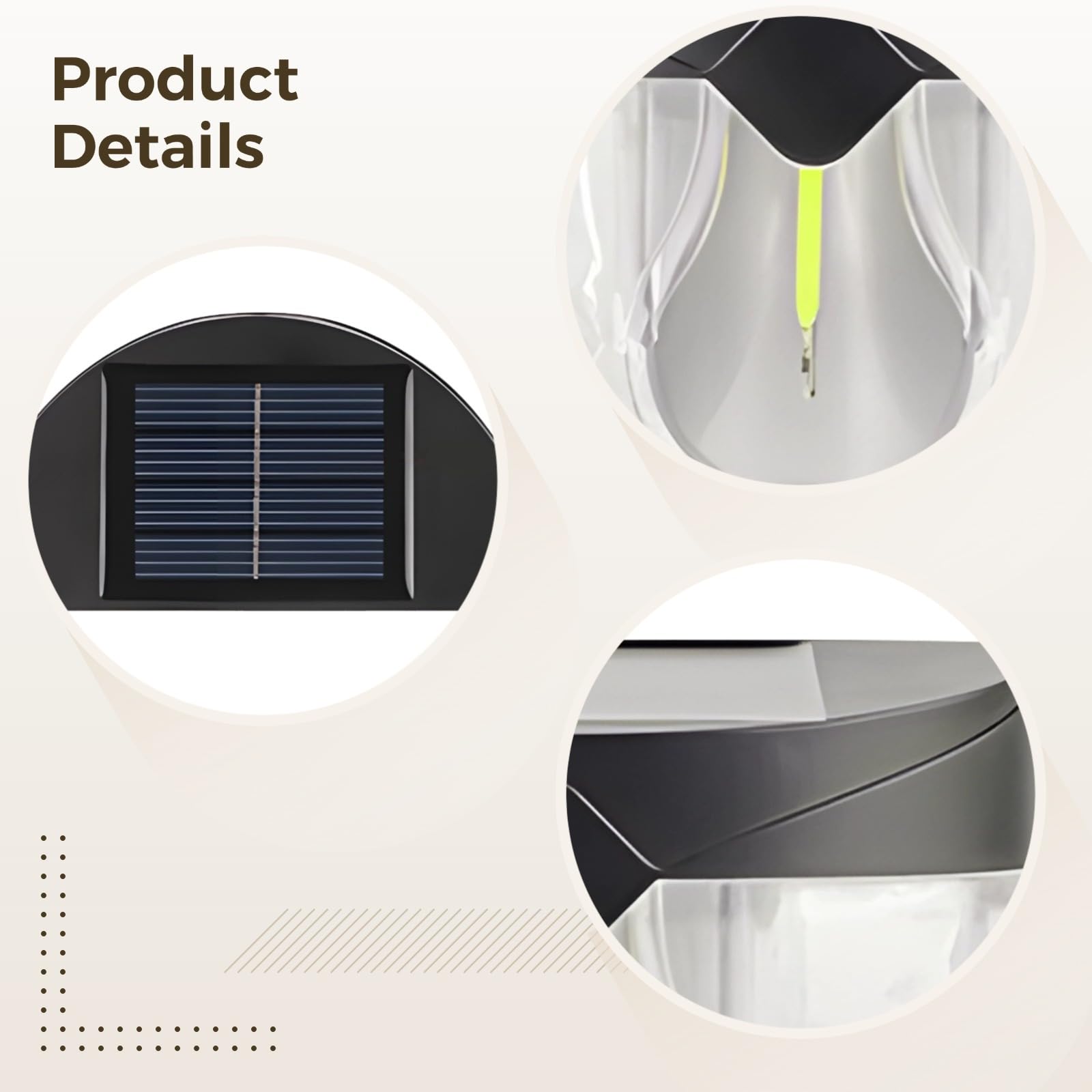 Lot de 8 lampes solaires décoratives pour chemin, terrasse, marches, clôture, design demi-cercle, appliques murales de jardin d'extérieur, éclairage paysager à énergie solaire ABS étanche