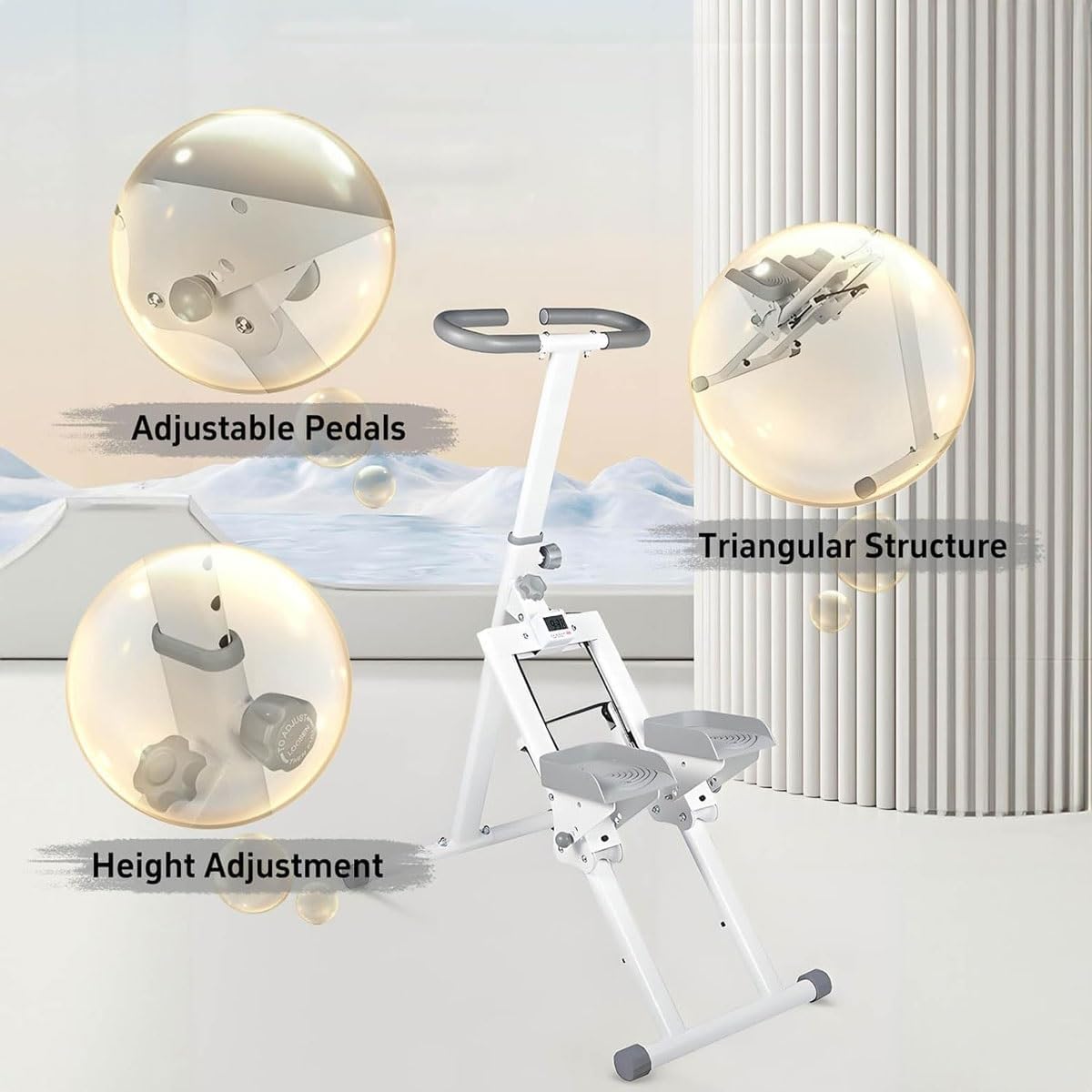 Vertical Climber For Home Gym Exercise,Foldable Mountain Climbing Machine With LCD Stair Stepper Machine For Full Body Workout Folding Exercise Fitness Step With Adjustable Handlebar Pedals Cardio