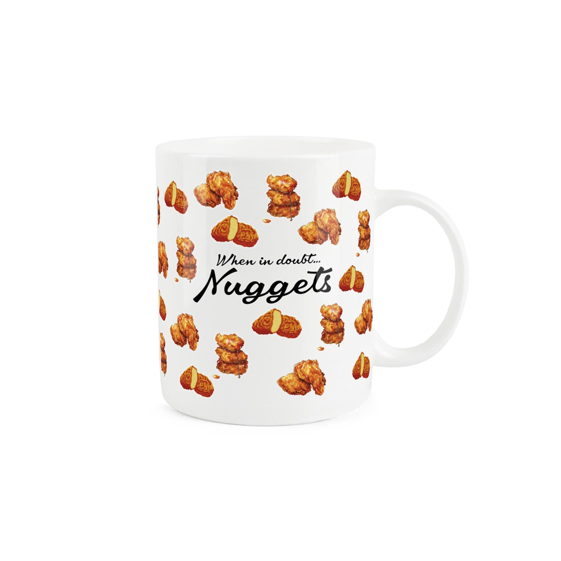 Purely Home Novelty Chicken Nuggets Mug - When in Doubt Food Gift/Present - Tea/Coffee Bone China Cup Drinkware for Foodies