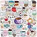 Cute Coffee Cup Stickers, 50PCS Funimost Vinyl Waterproof Stickers for Water Bottle Laptop, Scrapbook, Cups, Funny Coffee Accessorise Decals for Kids Teens Adults, Party Supplies