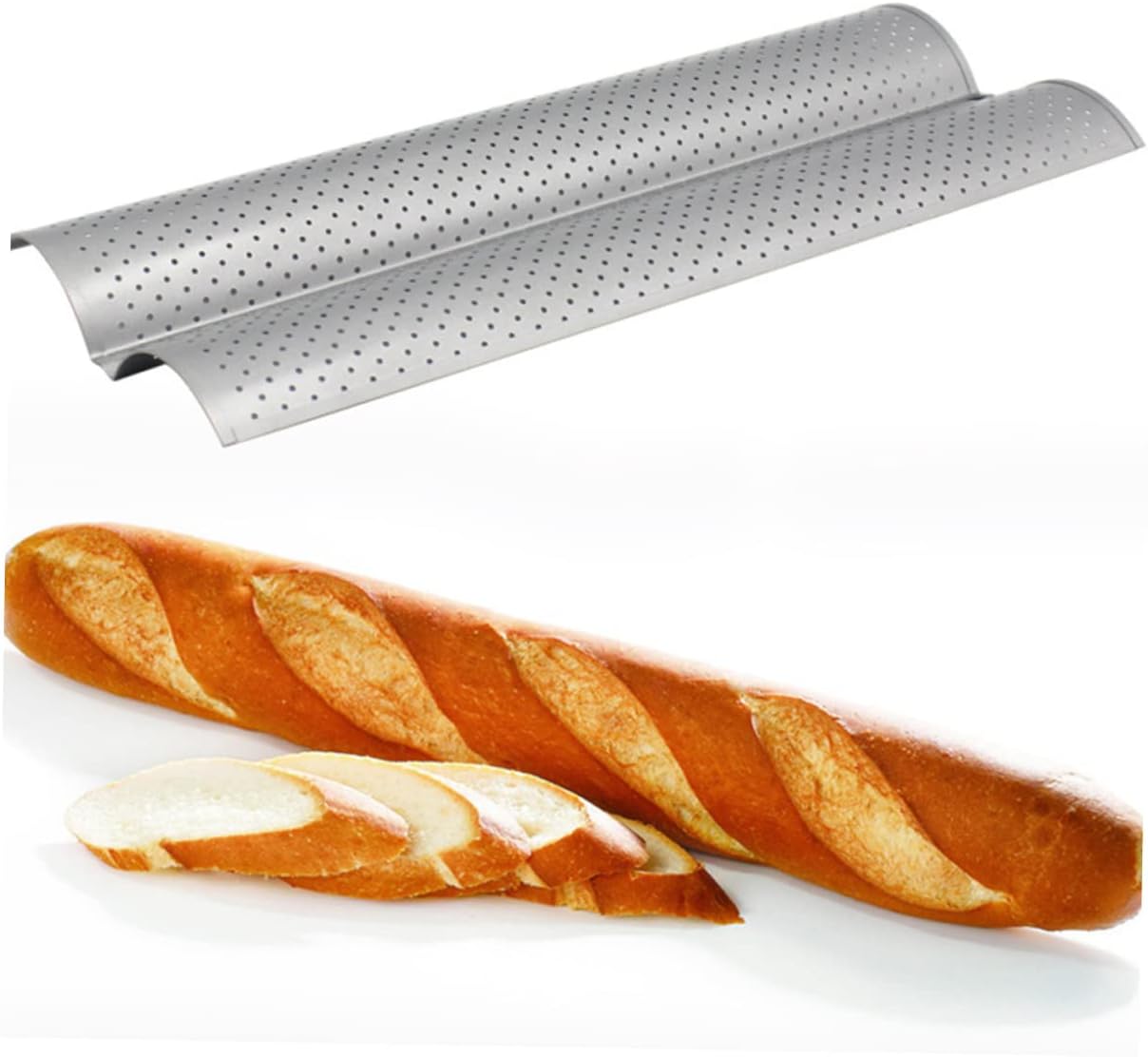 Wave Stick Baking Silver Slot Baking Tray for French Bread Easy to Clean Kitchen Tool for Home and Bakery Use