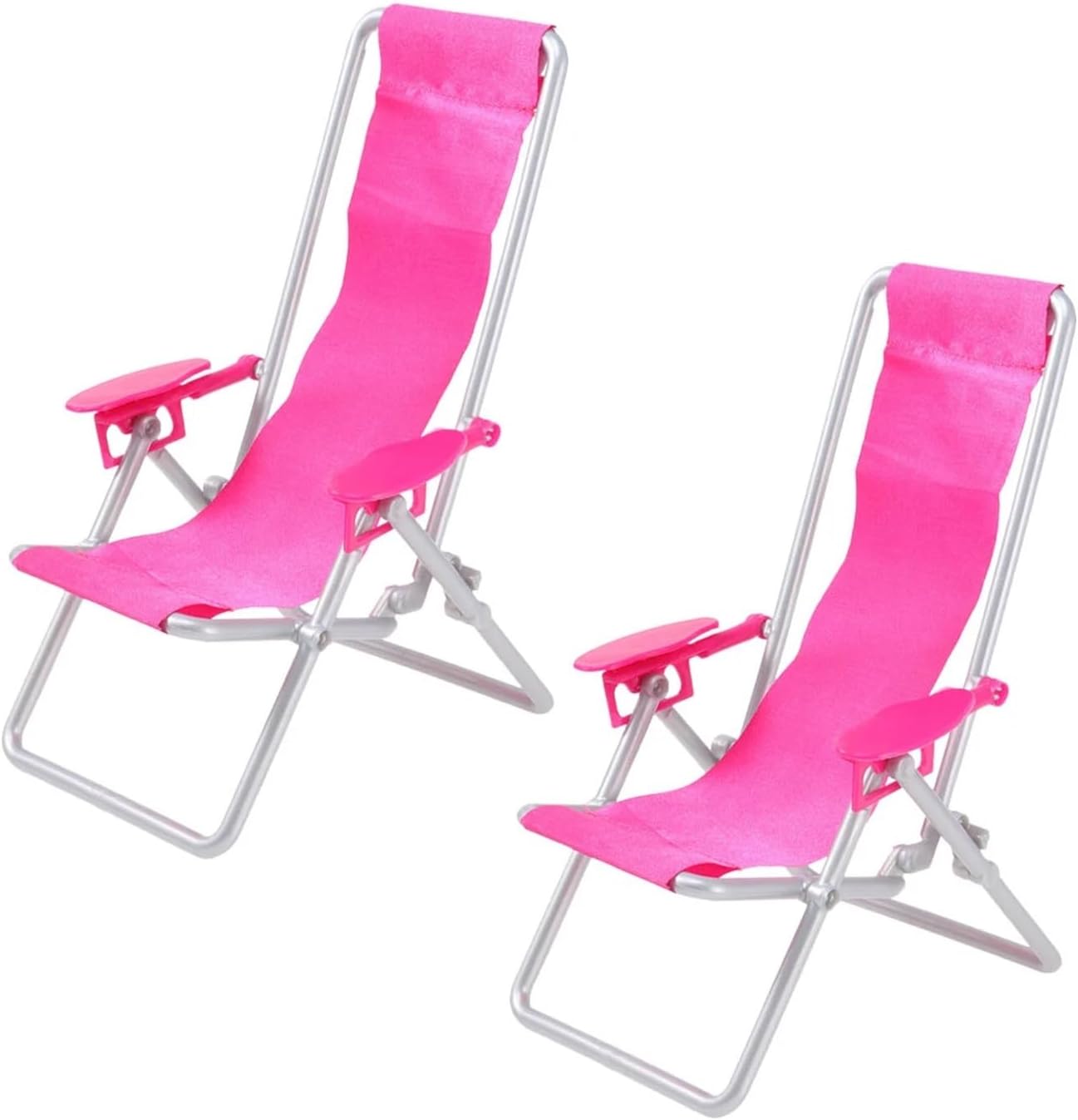 2pcs Lounge Chair Tiny Little Folding Sunbath Miniature Outdoor Coastal Model Photo Prop for Children Kids