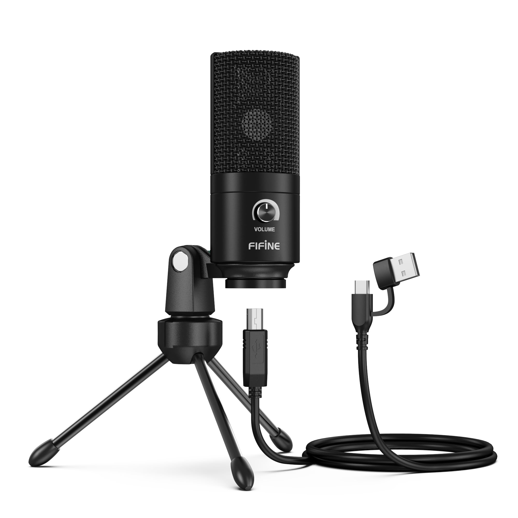 Fifine USB-Podcast-Kondensatormikrofon für Laptop, Keine Soundkarten-Schnittstelle und Phantomspeisung erforderlich. (K669)