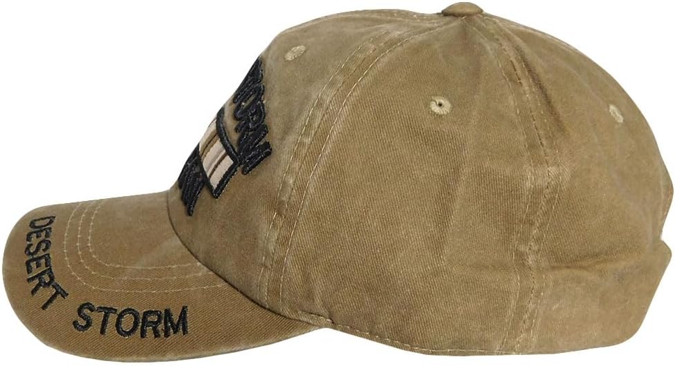 Trade Winds Desert Storm Veteran Ribbon Khaki Tan Cotton Adjustable Embroidered Cap Hat - Licensed - Image 6