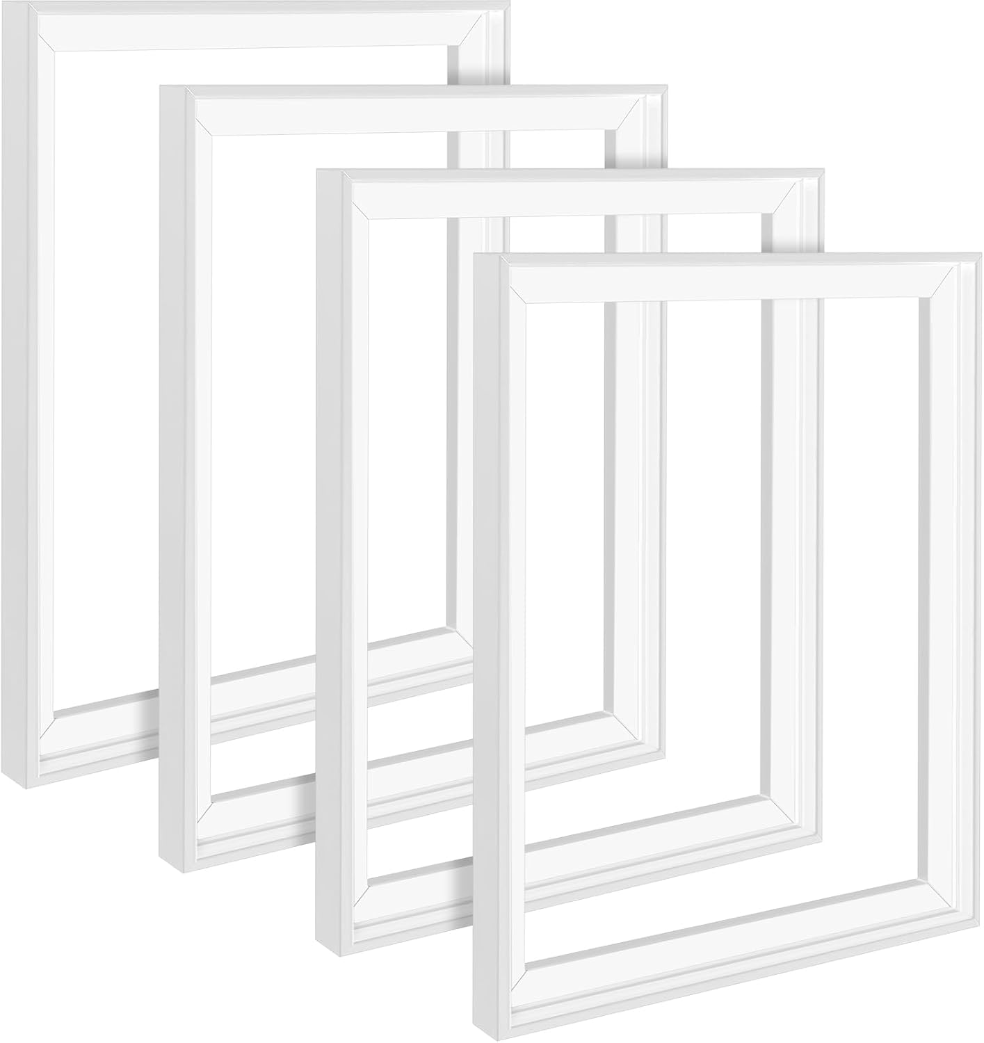 4 Pack Floating Frames for Canvas 16 x 20, 0.6"-0.9" Deep Painting Prints Wall Photo Picture Canvas Panel Floater Frame for Living Room Bedroom Canvas Frame for Artwork (White) White 16 x 20", 0.9" Deep