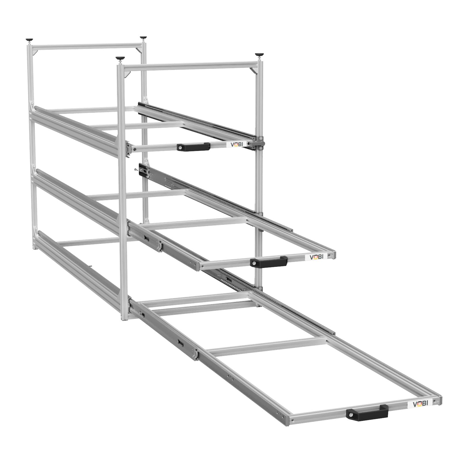 VOBI Wohnmobil Regal Regalsystem Tower 4-1200, mit Auszügen, 488x1205 mm (mit 3 Auszügen)