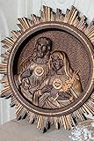 Sacred Heart of Jesus and Immaculate Heart of Mary Christian icon Wooden carved religious wall art P