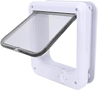 Vista 1 de Luqeeg Puerta multifuncional con solapa para mascotas, puerta de gato de 4 vías con control de PP para interior con 7 accesorios para comedero