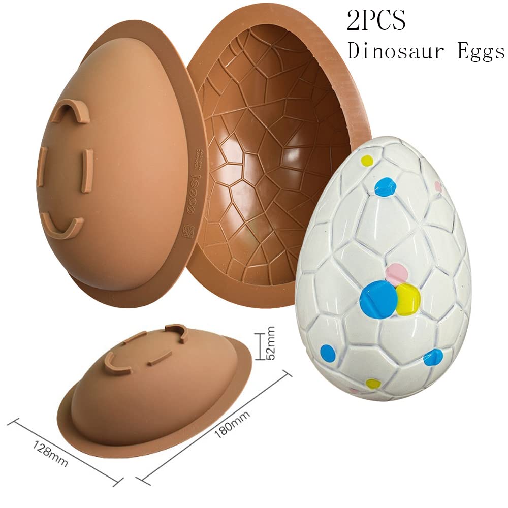 2 Stuks Pasen Eieren Siliconen Mallen 6 Kids van Vorm Eieren Siliconen Mallen 3D Grote Non-Stick Ei Pasen Chocolade Mallen Bakken Gereedschap (Type-2