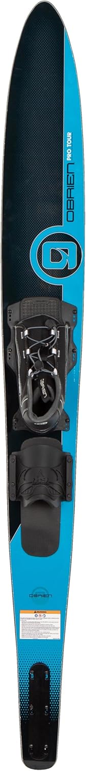 O'Brien Pro Tour Slalom Water Ski with Z-9 Bindings - 58", 64", 68" Sizes - Stable Dual Tunnel Design for Beginners & Intermediates