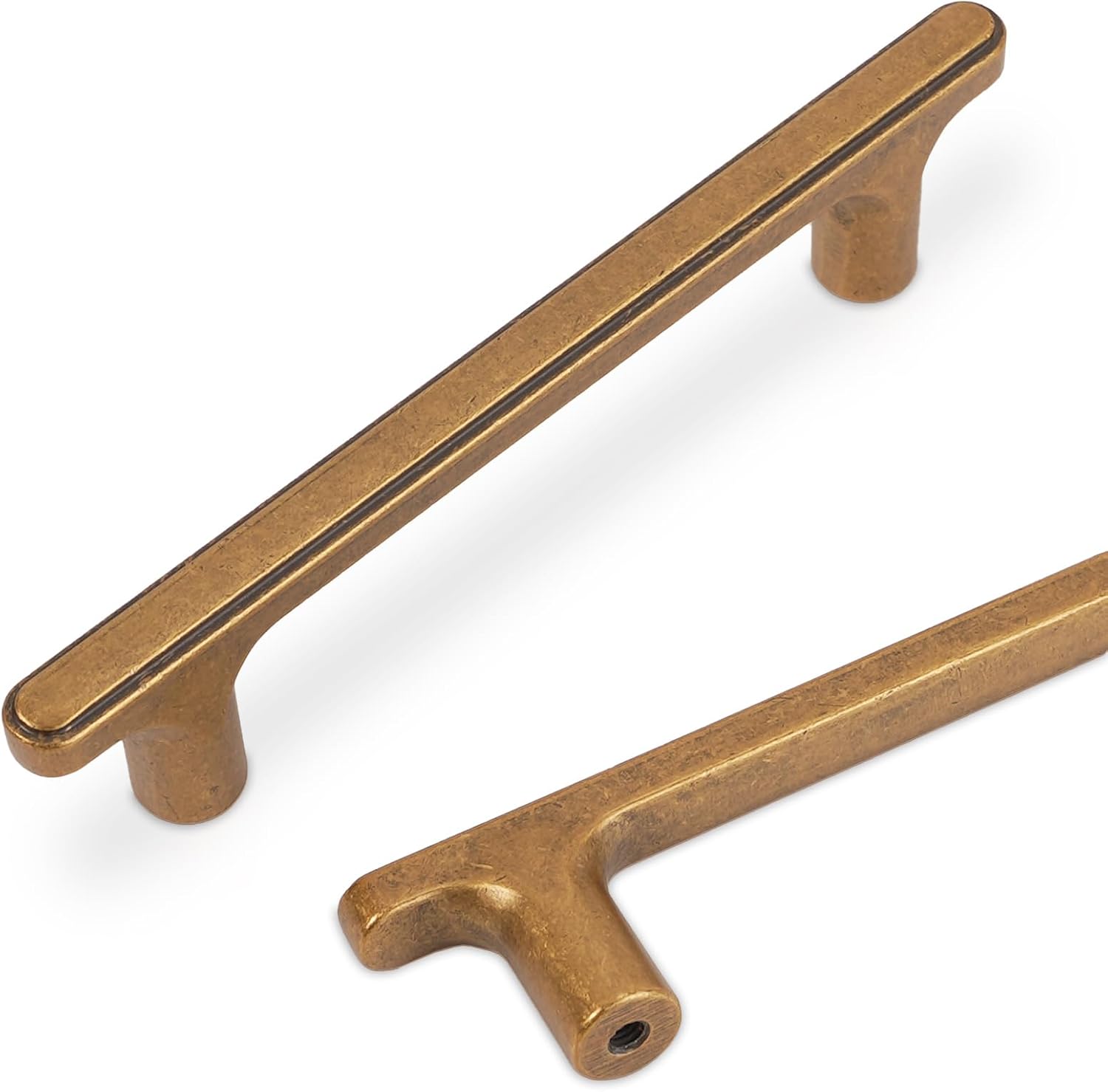 COTYKILEY 10 Pack 3.75Inch(96mm) Antique Brass Kitchen Handles