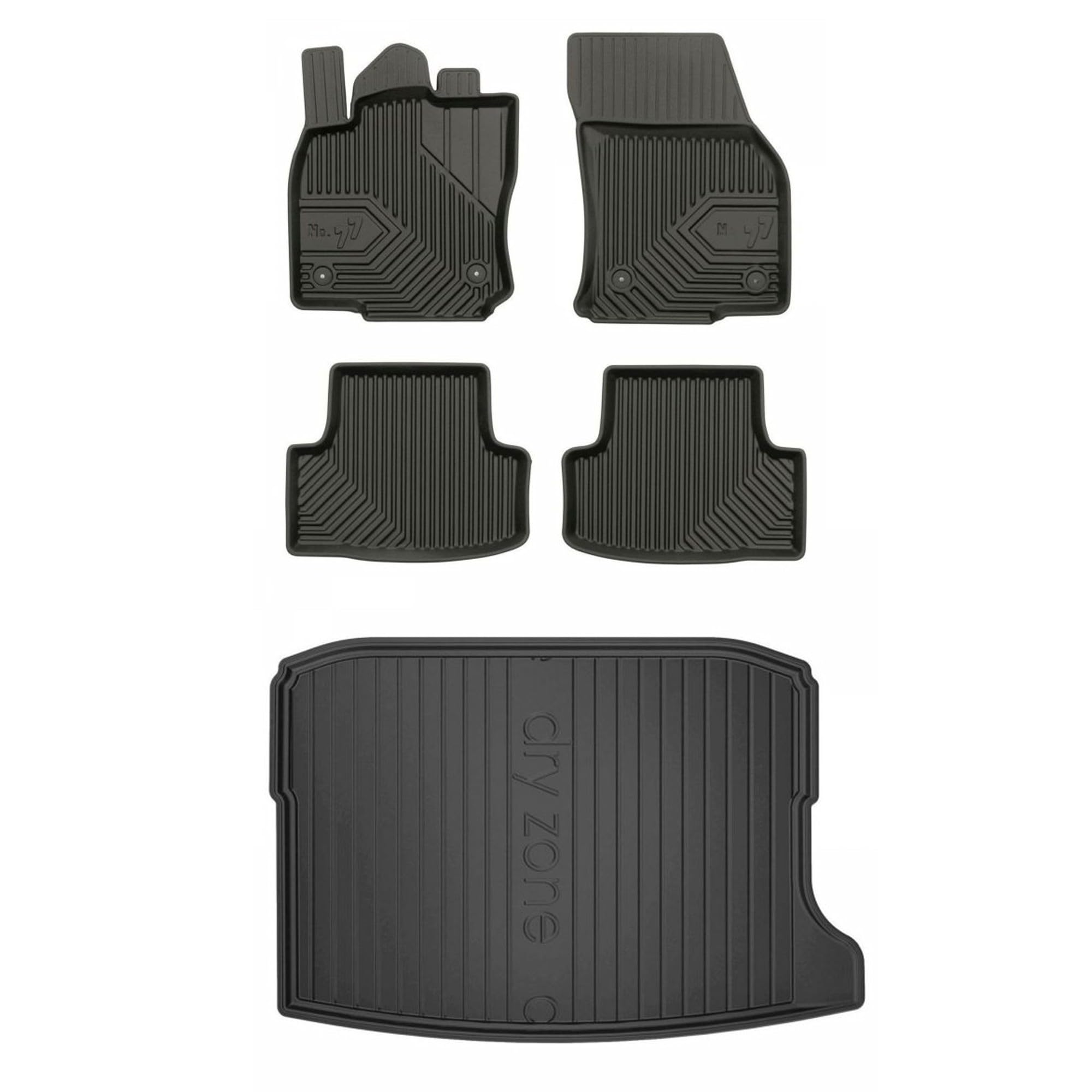 MOTOS Set de alfombrillas de goma y alfombrillas de maletero para SEAT Ateca desde 2016 Mejora la comodidad de tus viajes con la alfombrilla antideslizante para coche NO.77- alfombrillas para todo tip