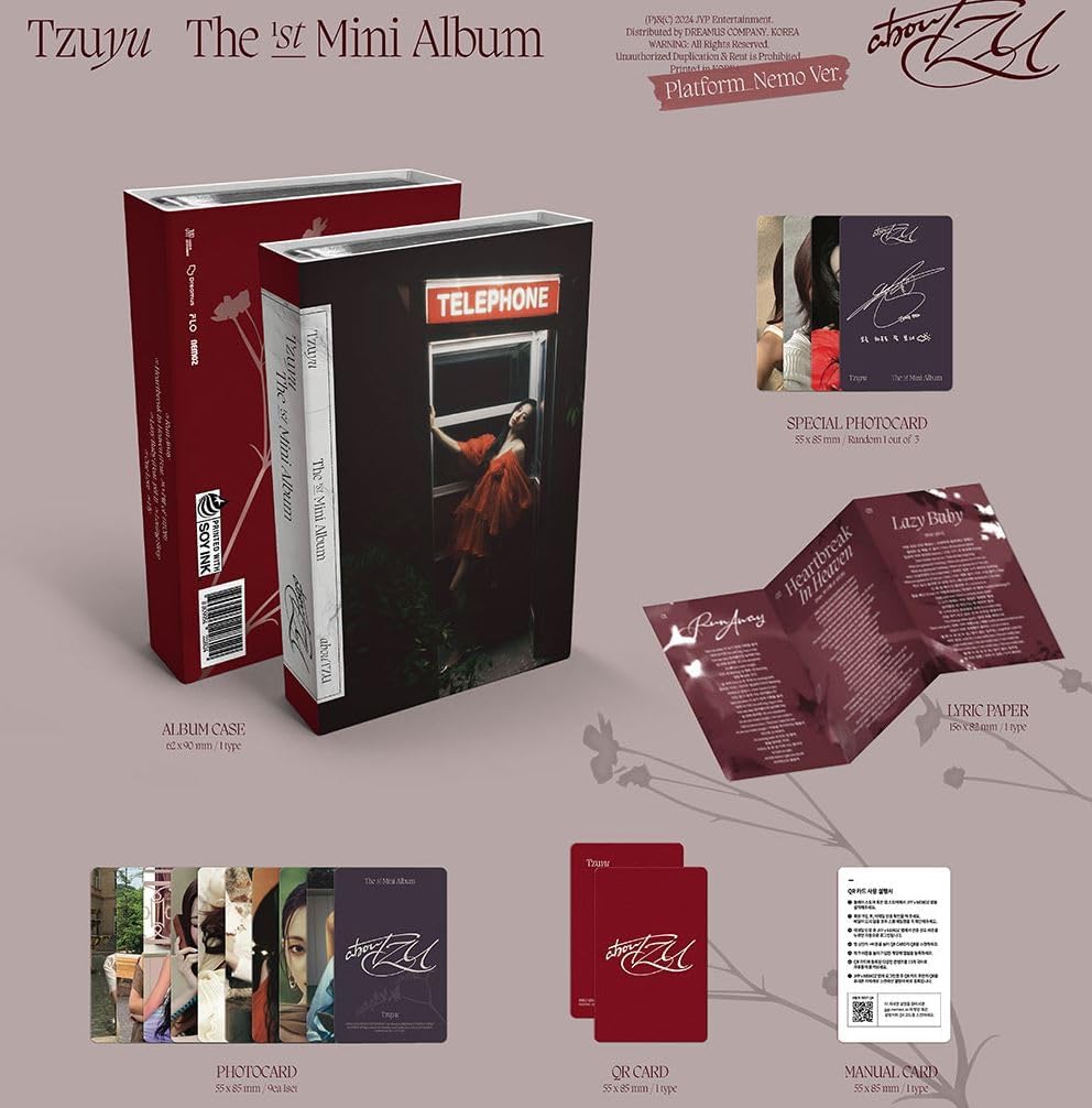 TWICE TZUYU abouTZU 1st Mini Album Standard 2 + Heaven Ver + Digipack + NEMO Ver Set (via DHL Express)