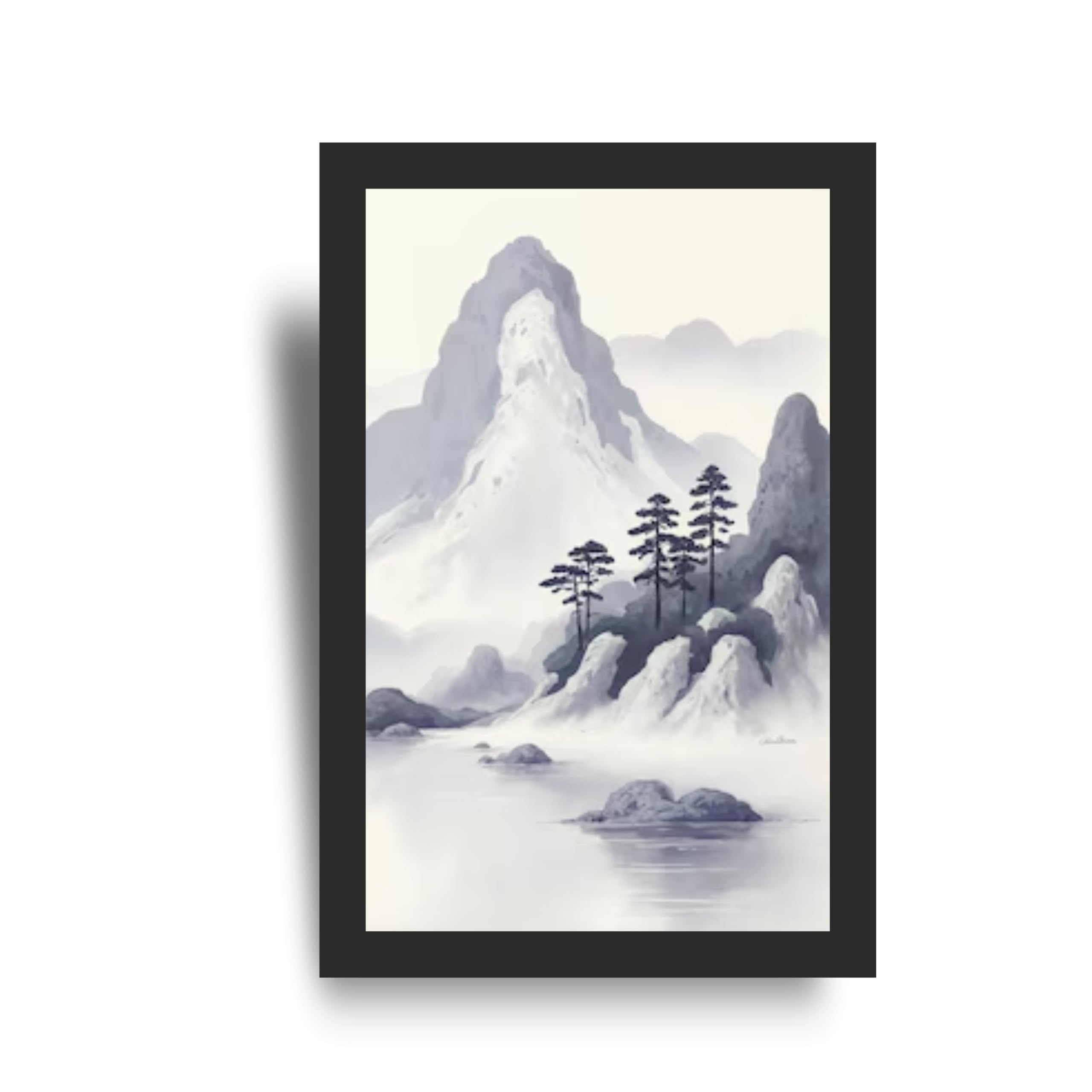 Monochrome Ink Landscape Wall Art Set of 3 – view 4