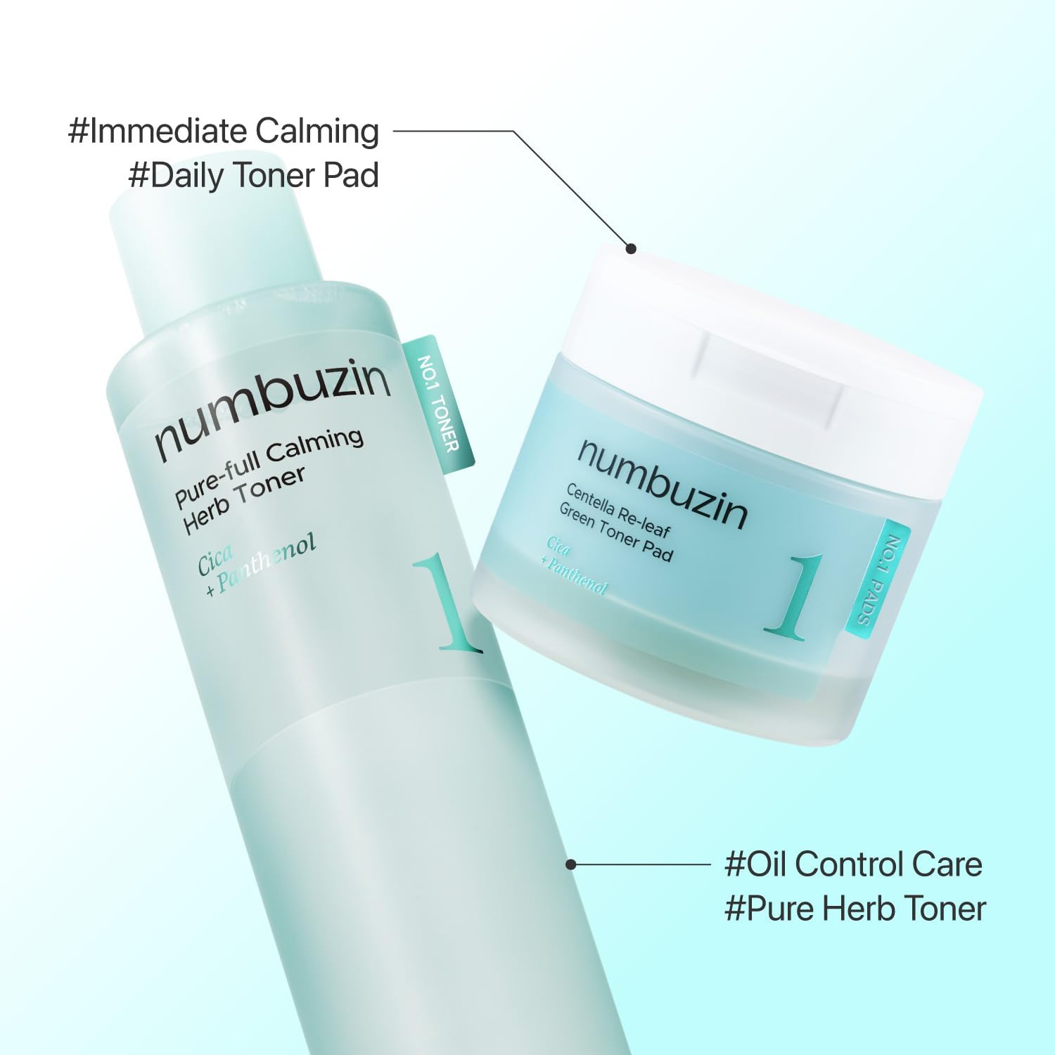 numbuzin No.1 Toner Pads | Centella Re-Leaf Green Toner Pad | Double-Sided | Centella Asiatica, Heartleaf, Licorice Root | Calming, Hydrating, Exfoliating | 70 Pads/6.42 fl. oz. - Image 9