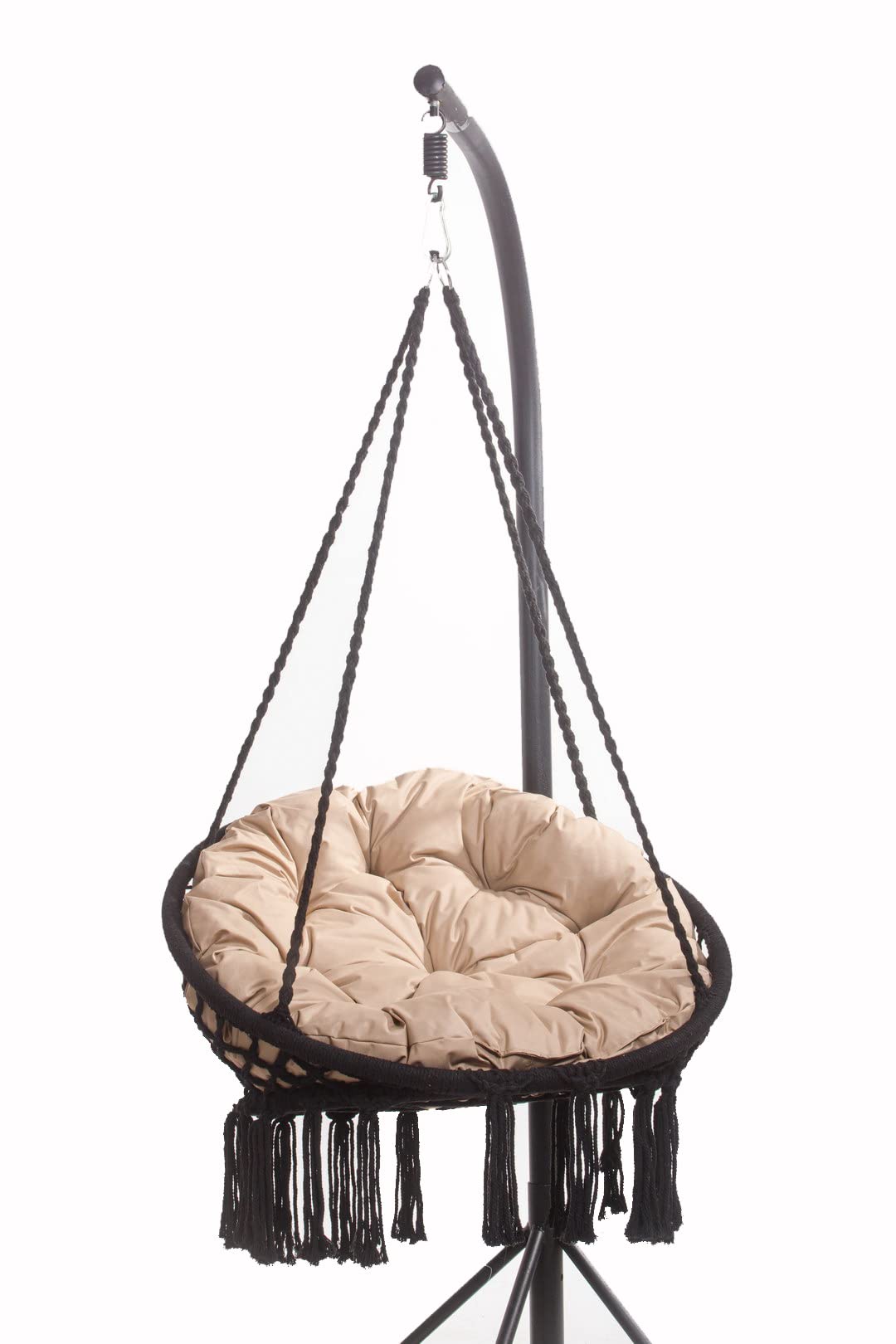 Cuscino per poltrona sospesa per esterni, 90 x 90 cm, cuscino pensile, cuscino rotondo, per interni ed esterni, cestino sospeso con (beige)