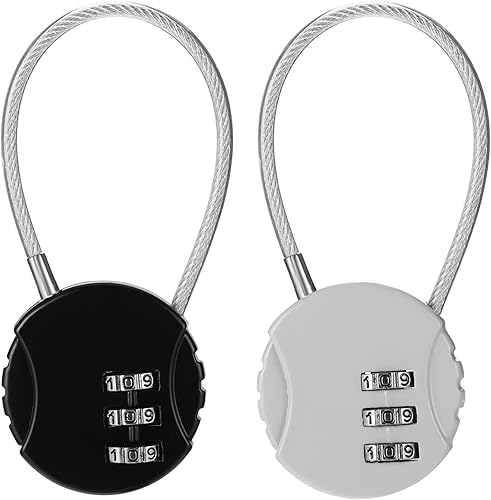 Paquete de 2 cerraduras de combinación pequeña de 3 dígitos, mini candado de combinación reiniciable, candado para equipaje al aire libre,