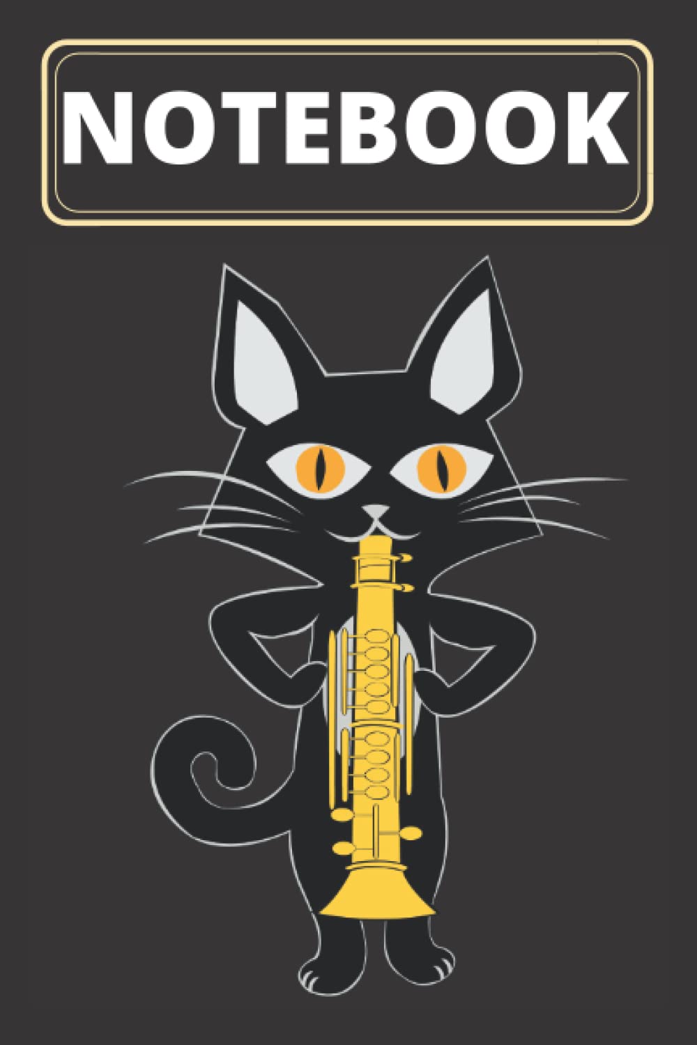 Notebook Cat Playing Oboe: Journal 120 Pages 6x9 in Instrument Music Gift, Cat Lovers