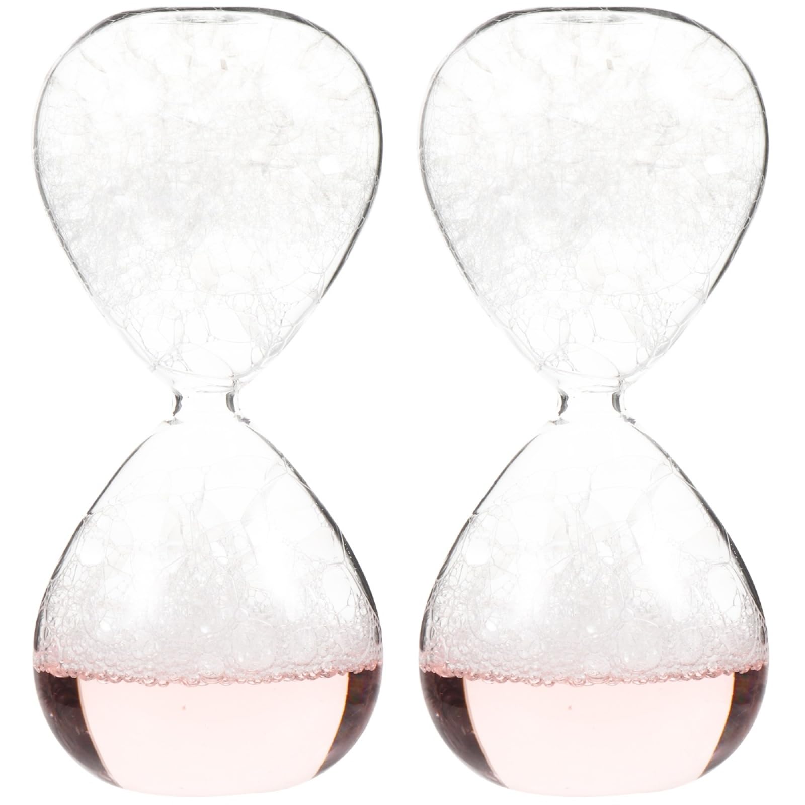 Tofficu 2 Pack Glass Liquid Timer Hourglass 5.5 Inch Decorative Bubbling Sand Clock for Home Office Desk Relaxation and Birthday