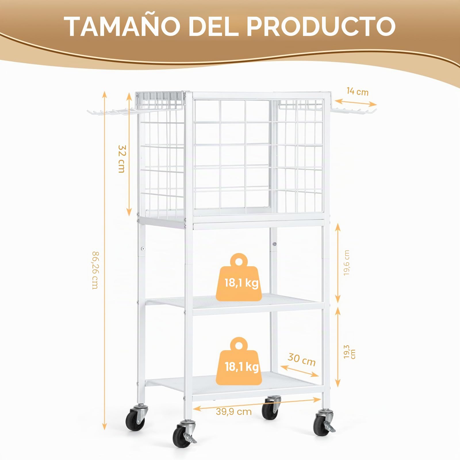 CADUKE Soporte y soporte para mancuernas, almacenamiento de esterilla de yoga con ganchos y ruedas, estante de pesas para gimnasio en casa, pesas rusas, esterilla de yoga, bloque de yoga, rodillo de