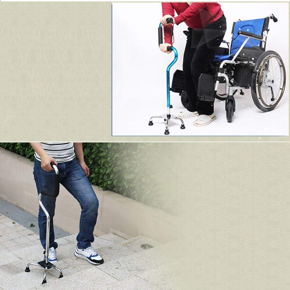 Bastone da passeggio Bastone da passeggio per anziani Walker Illuminato Stampelle mediche retrattili antiscivolo Comodo anniversario
