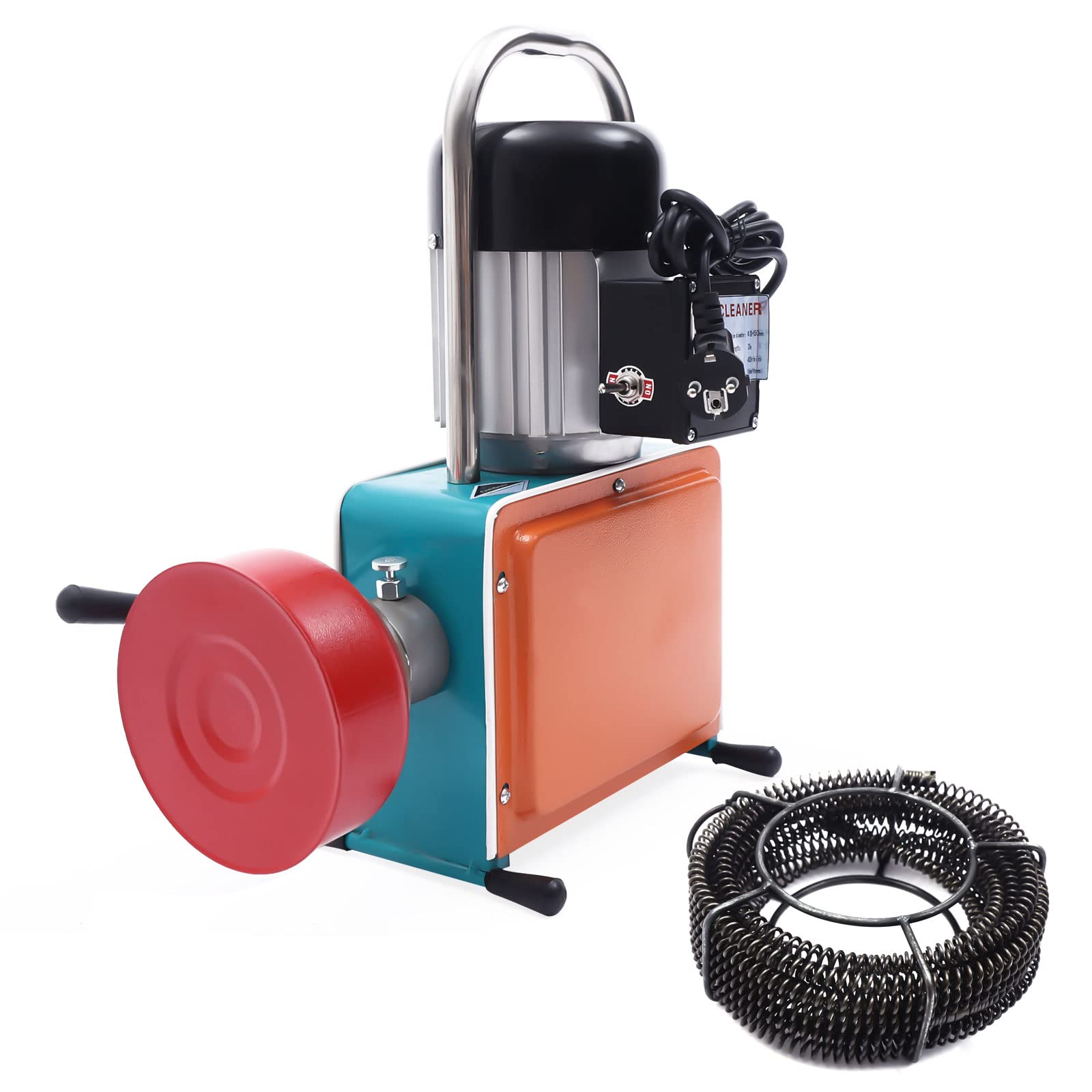 Limpiador de tuberías eléctrico, 1000 W, máquina de limpieza de desagües, 400 r/min, adecuada para tuberías de 20-150 mm de diámetro, desatascador de desagües, baño y cocina