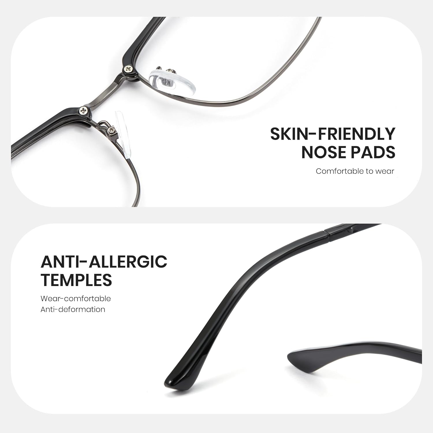 Cyxus Retro Blue Light Glasses Men - Square TR90 Metal Blowline Frame Stylish Trendy for Computer Daily Work 8133 - Image 5