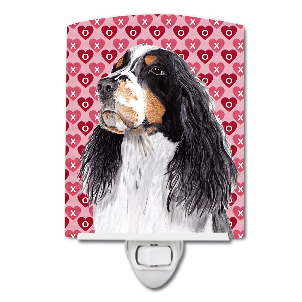 Carolines Treasures Ceramic Night Light, Springer Spaniel Hearts, 6x4x3in,