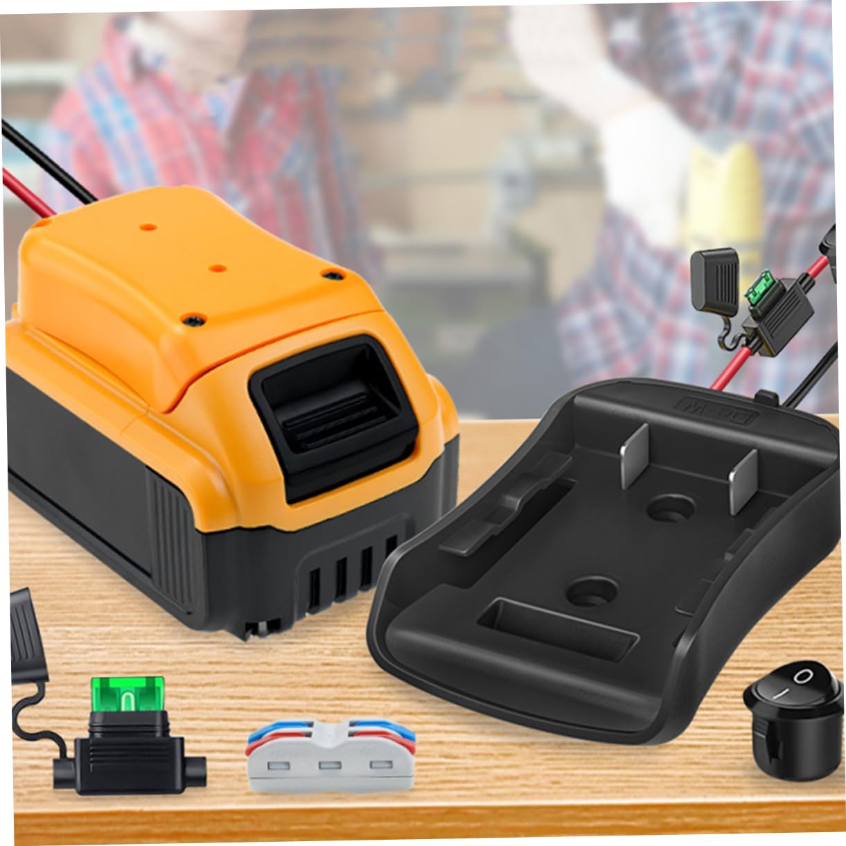 SHINEOFI 3 Pezzi adattatore batteria caricabatterie convertitore alimentazione a batteria Connettore di alimentazione della batteria adattatore di alimentazione fai da te AbS