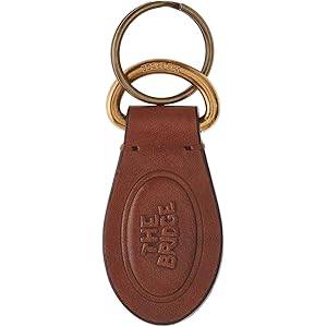 Portachiavi The Bridge In Pelle Nero Con Logo Oro - Elegante E Compatto 3x6cm - Foto 6