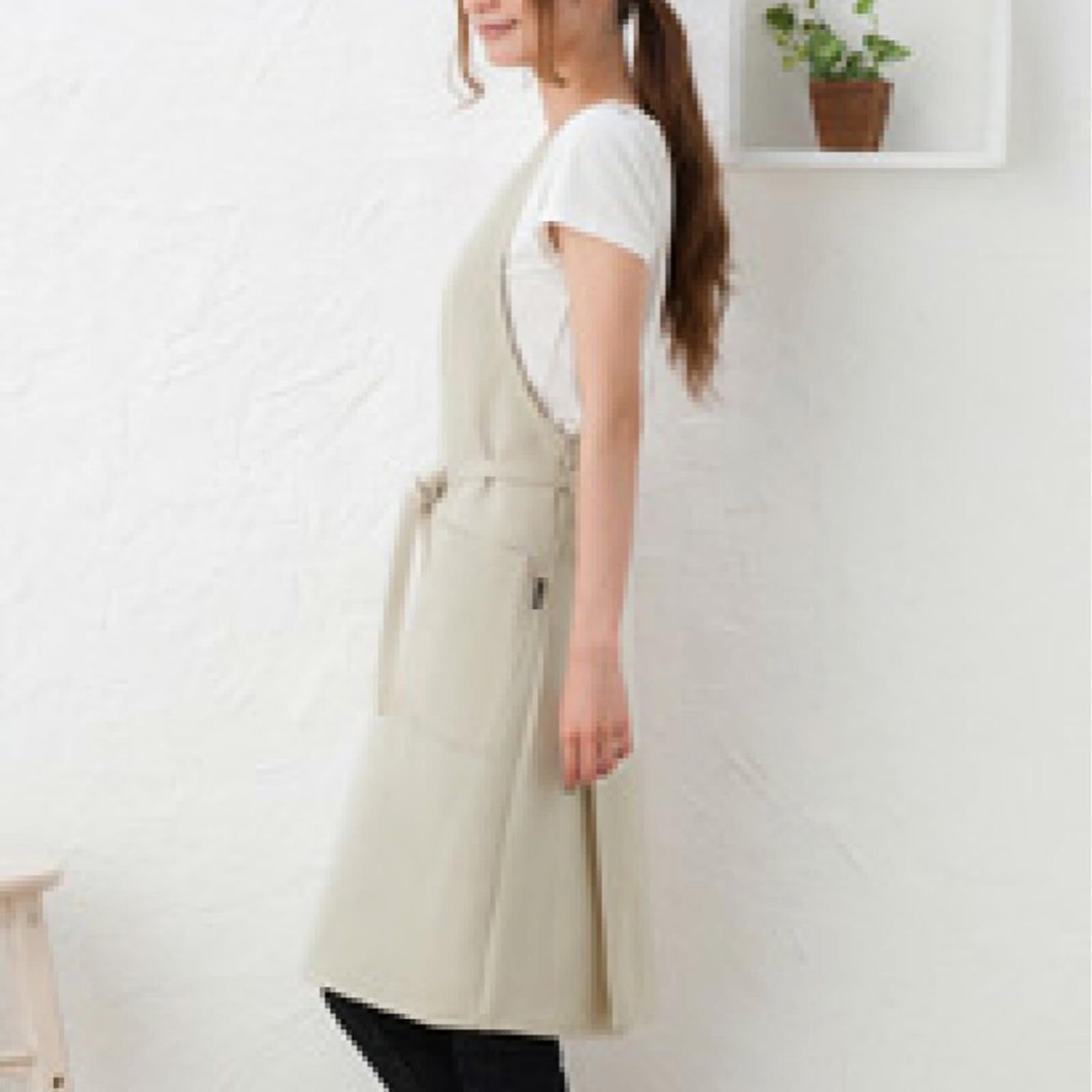 Kochschürzen for Damen mit 2 Taschen, Küchenarbeitsschürze for Kochen ，Schürze