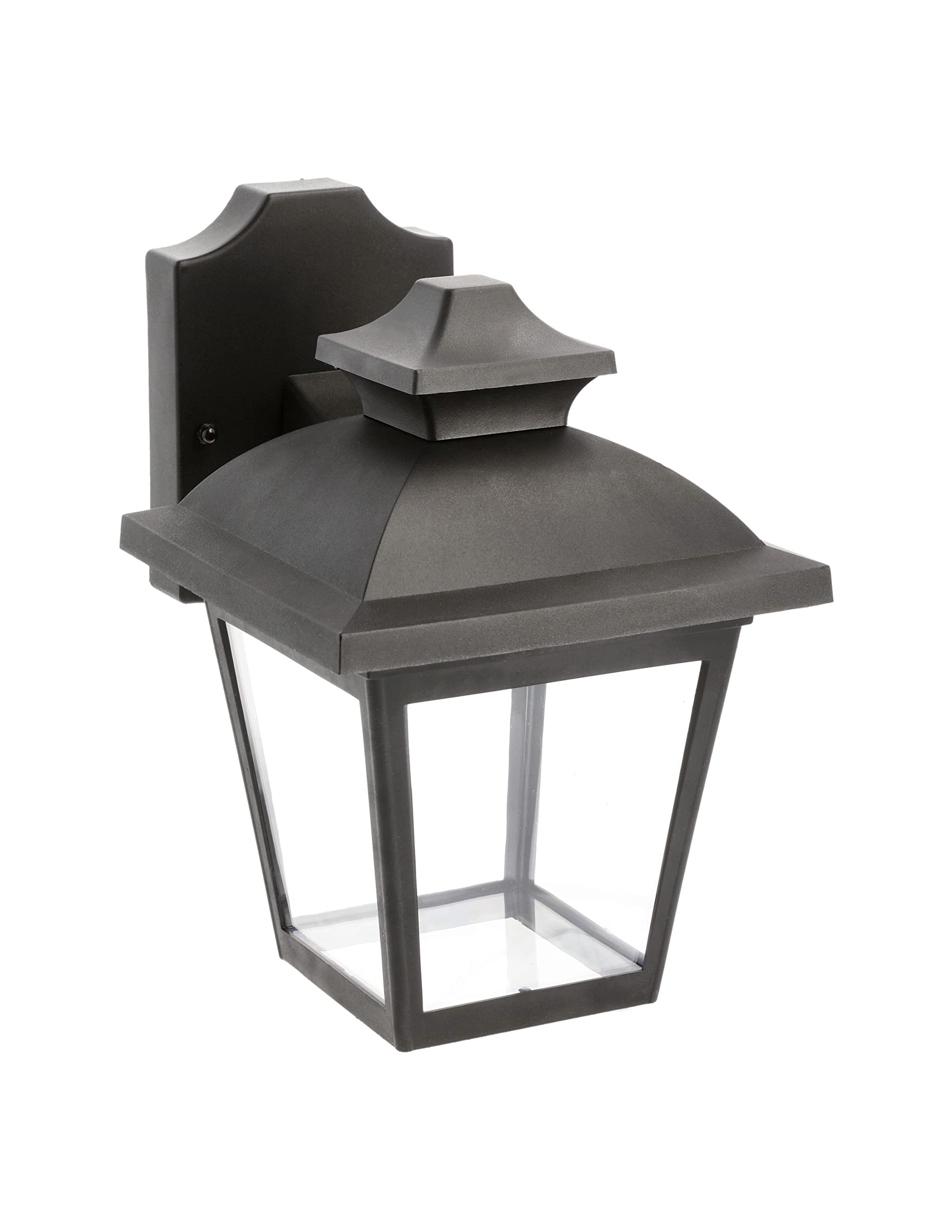 CGC Lighting Lanterna lampade da parete esterna rettangolare nera per esterni Lampadina E27 moderna vintage (Nero medio)
